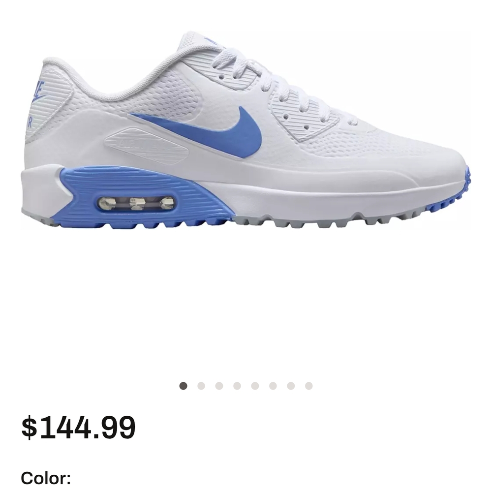 Nike White Golf Sneaker with Blue Swoosh